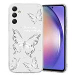 For Samsung Galaxy A35 Colored Drawing Pattern Transparent TPU Phone Case(Butterflies)