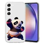 For Samsung Galaxy S23 5G Colored Drawing Pattern Transparent TPU Phone Case(Panda)