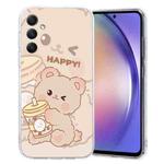 For Samsung Galaxy S23 FE 5G Colored Drawing Pattern Transparent TPU Phone Case(Bear)