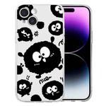 For iPhone 14 Plus Colored Drawing Pattern Transparent TPU Phone Case(Black Eye)