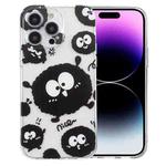 For iPhone 14 Pro Colored Drawing Pattern Transparent TPU Phone Case(Black Eye)