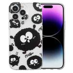 For iPhone 14 Pro Max Colored Drawing Pattern Transparent TPU Phone Case(Black Eye)