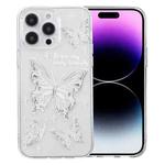 For iPhone 14 Pro Max Colored Drawing Pattern Transparent TPU Phone Case(Butterflies)