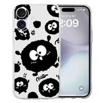For iPhone 16 Colored Drawing Pattern Transparent TPU Phone Case(Black Eye)