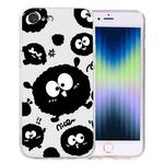 For iPhone SE 2022 / SE 2020 / 8 / 7 Colored Drawing Pattern Transparent TPU Phone Case(Black Eye)