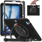 For iPad Air 13 2025 / 2024 Rotation Handle Holder Silicone Hybrid PC Tablet Case(Black)
