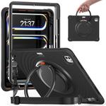 For iPad Pro 13 2024 Rotation Handle Holder Silicone Hybrid PC Tablet Case(Black)