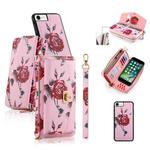 For iPhone 7 / 8 / SE 2022 POLA Flower Multi-functional Crossbody Zipper Wallet Leather Phone Case(Pink)