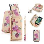 For iPhone 7 / 8 / SE 2022 POLA Flower Multi-functional Crossbody Zipper Wallet Leather Phone Case(Yellow)