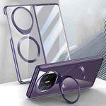 For Huawei Mate X5 Integrated MagSafe Metal Lens Holder PC Electroplating Phone Case(Purple)