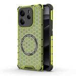 For Redmi Note 14 4G 163.25mm Global Honeycomb Magnetic Ring Shockproof Phone Case(Green)