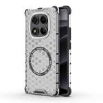 For Redmi Note 14 Pro 4G Global Honeycomb Magnetic Ring Shockproof Phone Case(White)