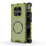 For Redmi Note 14 Pro 4G Global Honeycomb Magnetic Ring Shockproof Phone Case(Green)