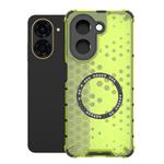 For Redmi A5 4G 171.7mm / Poco C71 Honeycomb Magnetic Ring Shockproof Phone Case(Green)