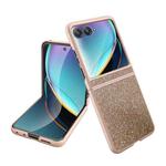 For Motorola Razr 50 Ultra Glitter Leather Integrated PC Phone Case(Gold)