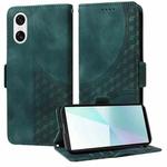 For Sony Xperia 10 VI Embossed Rhombus Starry Leather Phone Case(Green)