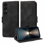 For Sony Xperia 1 VII Embossed Rhombus Starry Leather Phone Case(Black)