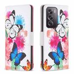 For OPPO Reno12 Pro Global Colored Drawing Pattern Leather Phone Case(Butterflies)