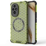 For Honor 200 Honeycomb Magnetic Ring Shockproof Phone Case(Green)