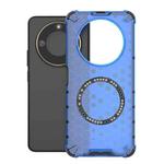 For Honor X60 5G Honeycomb Magnetic Ring Shockproof Phone Case(Blue)