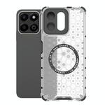 For Honor Play 60 Plus 5G Honeycomb Magnetic Ring Shockproof Phone Case(White)