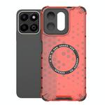 For Honor Play 60 Plus 5G Honeycomb Magnetic Ring Shockproof Phone Case(Red)