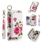 For Samsung Galaxy S24+ 5G POLA Flower Multi-functional Zipper Wallet Leather Phone Case(Beige)
