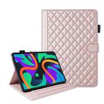 For Lenovo Tab M11 / Xiaoxin Pad 11 2024 Rhombus Lattice Leather Tablet Case(Rose Gold)