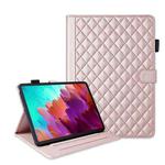 For Lenovo Xiaoxin Pad Pro 11.5 2023 Rhombus Lattice Leather Tablet Case(Rose Gold)