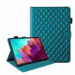 For Lenovo Xiaoxin Pad Pro 11.5 2023 Rhombus Lattice Leather Tablet Case(Dark Green)