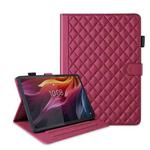 For Lenovo Xiaoxin Pad Pro 12.7 2025 Rhombus Lattice Leather Tablet Case(Red)