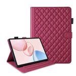 For Honor Pad 10 12.1 inch 2025 Rhombus Lattice Leather Tablet Case(Red)