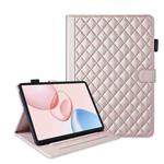 For Honor Pad 10 12.1 inch 2025 Rhombus Lattice Leather Tablet Case(Rose Gold)