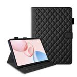 For Honor Pad 10 12.1 inch 2025 Rhombus Lattice Leather Tablet Case(Black)