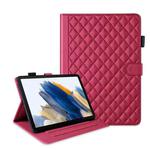 For Samsung Galaxy Tab A8 10.5 Rhombus Lattice Leather Smart Tablet Case(Red)