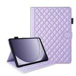 For Samsung Galaxy Tab A9 Rhombus Lattice Leather Tablet Case(Purple)
