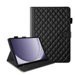 For Samsung Galaxy Tab A9 Rhombus Lattice Leather Tablet Case(Black)