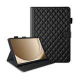 For Samsung Galaxy Tab A9+ Rhombus Lattice Leather Tablet Case(Black)