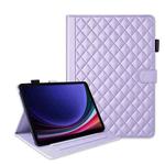 For Samsung Galaxy Tab S9 FE+ / S9+ Rhombus Lattice Leather Tablet Case(Purple)