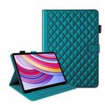 For Xiaomi Redmi Pad Pro 12.1 Rhombus Lattice Leather Tablet Case(Dark Green)