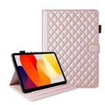 For Xiaomi Redmi Pad SE Rhombus Lattice Leather Tablet Case(Rose Gold)