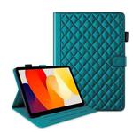 For Xiaomi Redmi Pad SE Rhombus Lattice Leather Tablet Case(Dark Green)