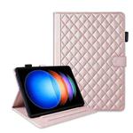 For Xiaomi Pad 6S Pro 12.4 Rhombus Lattice Leather Tablet Case(Rose Gold)