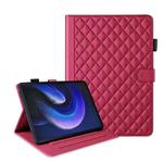 For Xiaomi Pad 6 / 6 Pro Rhombus Lattice Leather Tablet Case(Red)