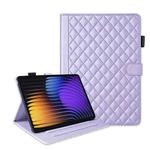For Xiaomi Pad 7 / 7 Pro Rhombus Lattice Leather Tablet Case(Purple)