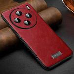 For vivo X100 SULADA Shockproof TPU + Handmade Leather Phone Case(Red)