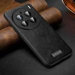 For vivo X200 Pro SULADA Shockproof TPU + Handmade Leather Phone Case(Black)
