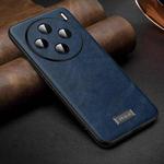 For vivo X200 SULADA Shockproof TPU + Handmade Leather Phone Case(Blue)