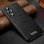 For Honor 200 Pro SULADA Shockproof TPU + Handmade Leather Phone Case(Black)