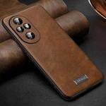 For Honor 200 Pro SULADA Shockproof TPU + Handmade Leather Phone Case(Brown)